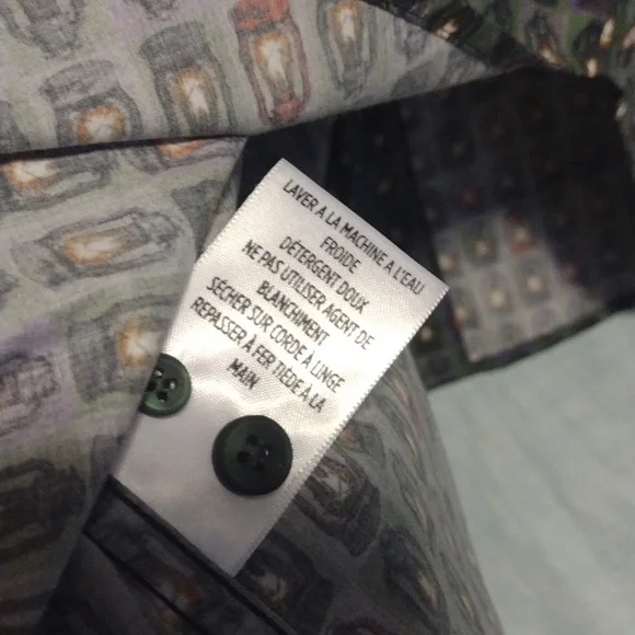 Robert Graham green lantern pattern button down long sleeve shirt size large - Picture 9 of 11